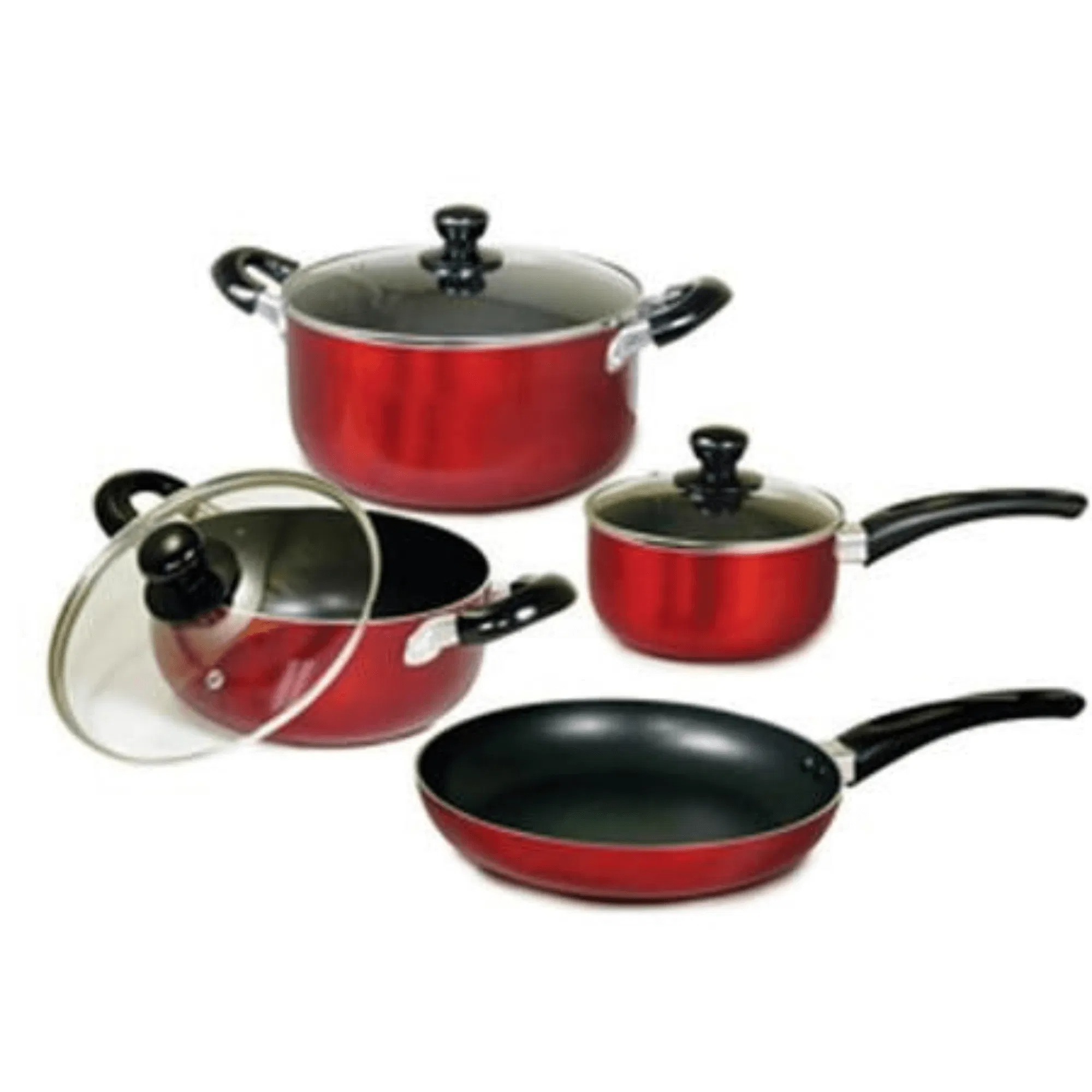 7-Piece Aluminum Non-Stick Cookware Set with Bakelite Handles