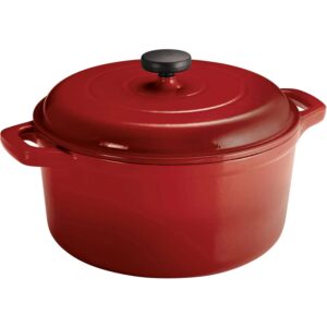 Enameled Cast Iron 6.5 Quart Round Dutch Oven, Red